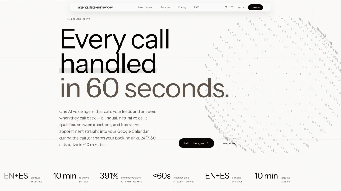 Data Runner Agents website